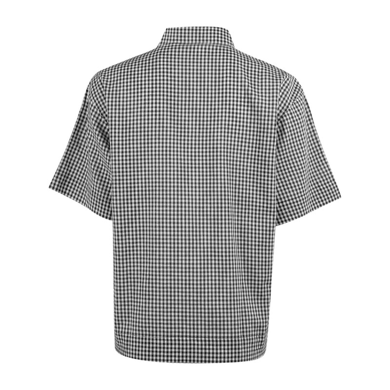 شومیز آستین کوتاه زنانه جین وست مدل چهارخانه کد 203018