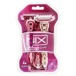 خودتراش زنانه نیکس مدل Velvet Quad بسته 3 عددی