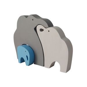   اسباب بازی چوبی طرح پازل فیل خانواده مدل MKT03-O