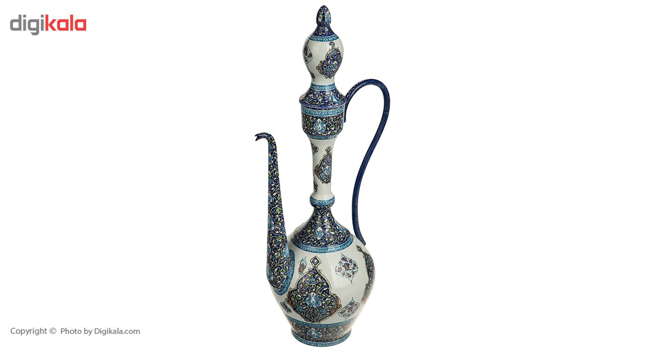 گلاب پاش مسی میناکاری شده اثر اسماعیلی طرح ترنج ارتفاع 36 سانتی متر