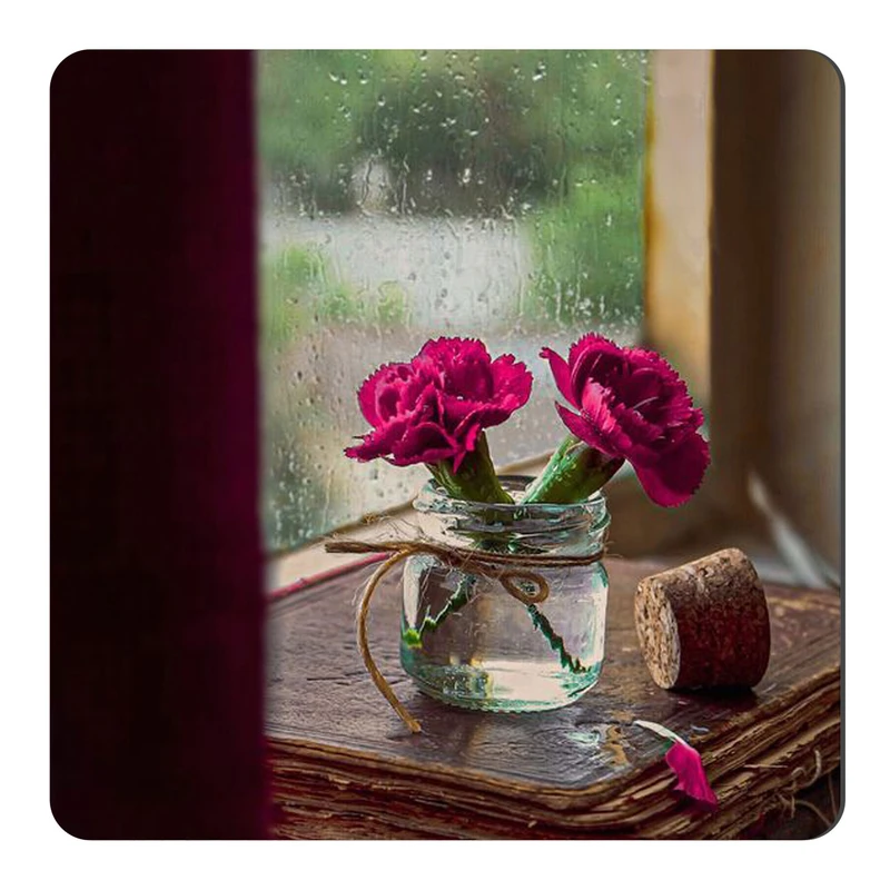 	 مگنت طرح گل و پنجره باران خورده کد wmg2468