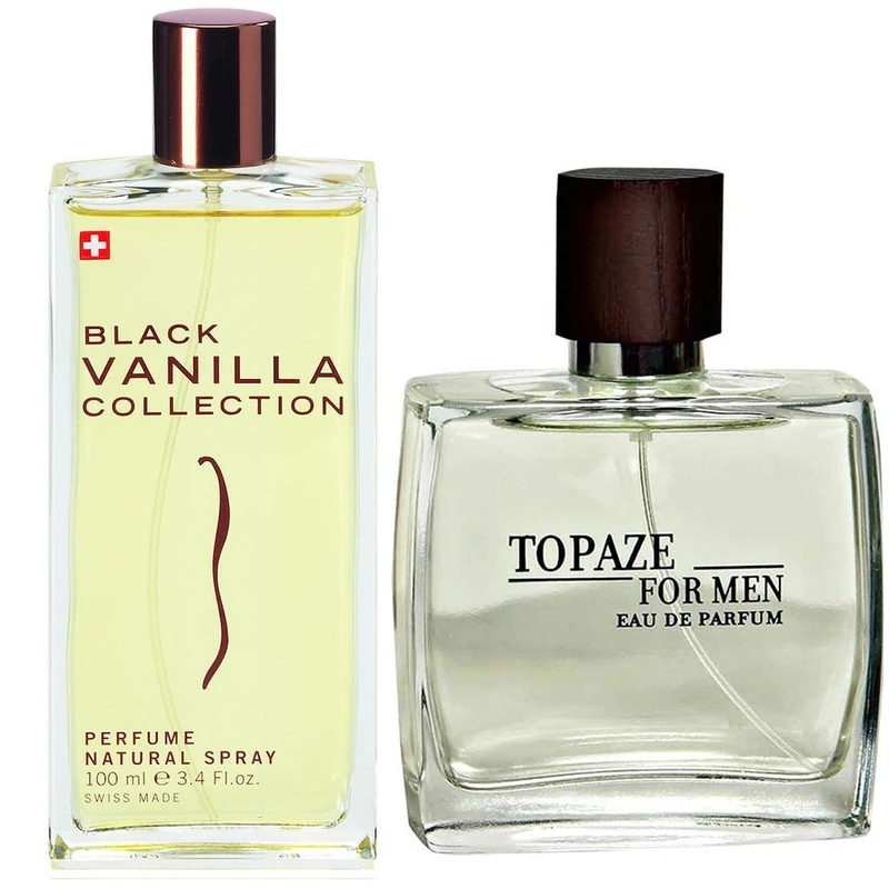 ادو پرفیوم استاویتا مدل Black Vanilla حجم 100 میلی لیتر به همراه ادو پرفیوم مردانه استاویتا مدل Topaze حجم 100 میلی لیتر