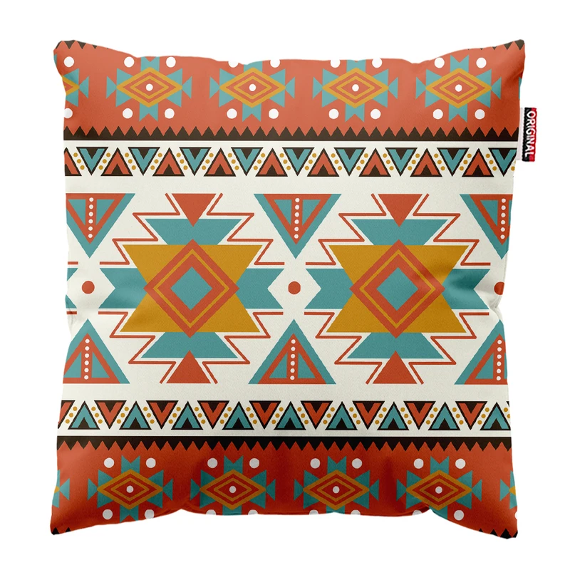 کوسن پاد آفرین مدل بوهو طرح آفریقایی کد PK402290 سایز 40*40 سانتی متر