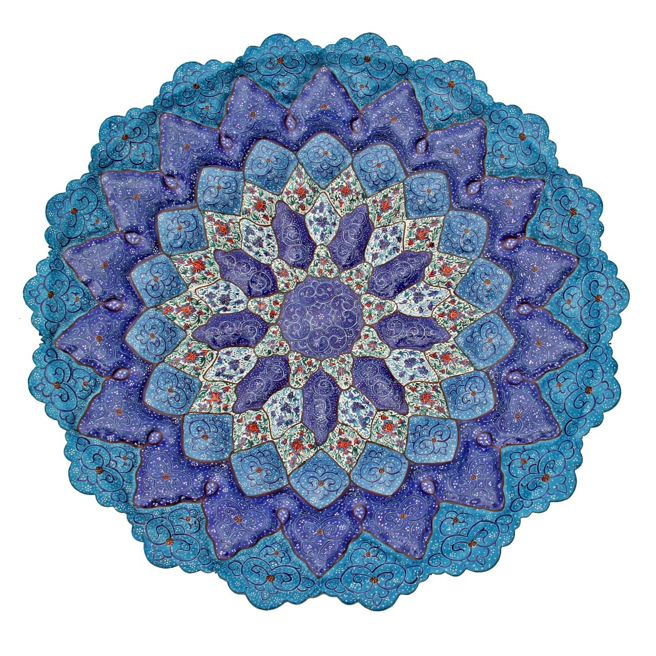 بشقاب میناکاری گالری مند کد MN66 قطر 40 سانتی متر