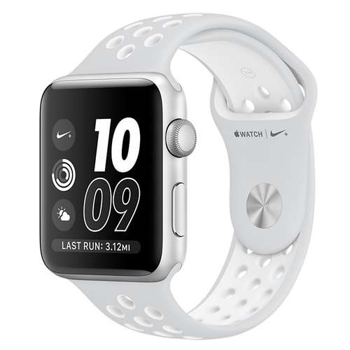 ساعت هوشمند اپل واچ سری 2 مدل   42mm Aluminum Case with Pure Platinum/White Nike Sport Silicon Band