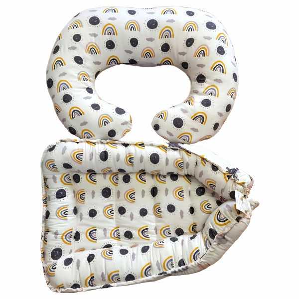 تشک خواب نوزاد شایلی مدل دایناسور کوچولو به همراه بالش شیردهی