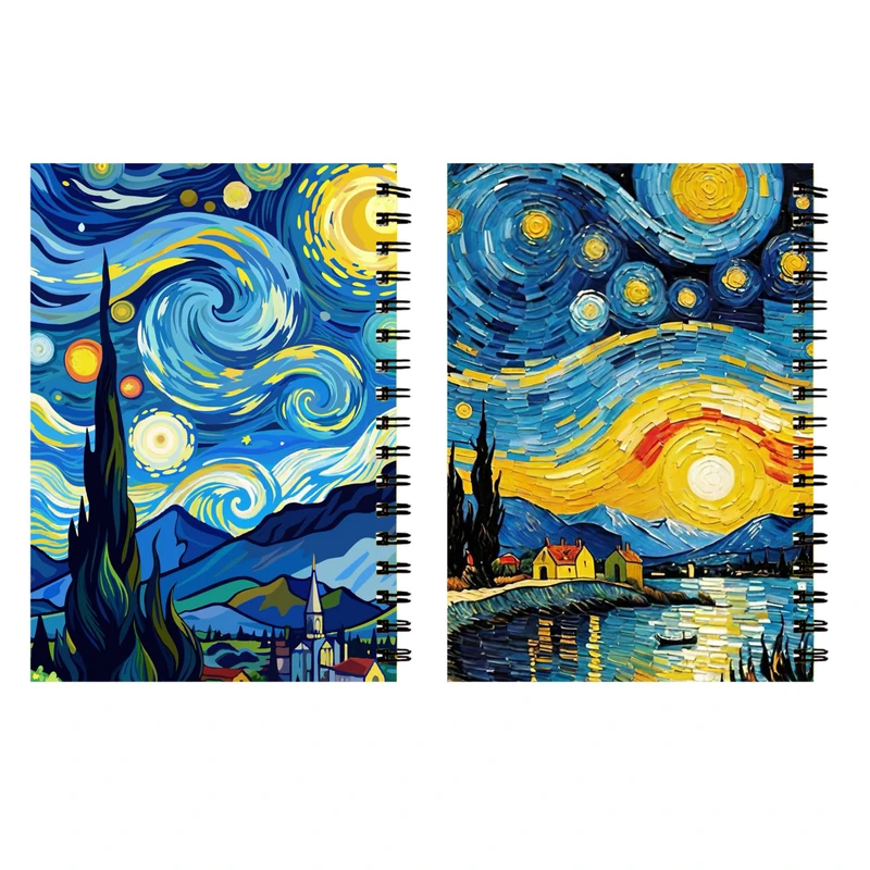 دفتر مشق 60 برگ طرح شب پرستاره کد 3711 بسته 2 عددی