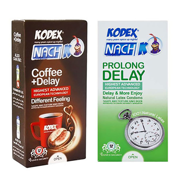 کاندوم ناچ کدکس مدل PROLONG DELAY بسته 12 عددی به همراه کاندوم ناچ کدکس مدل Coffee Delay بسته 12 عددی