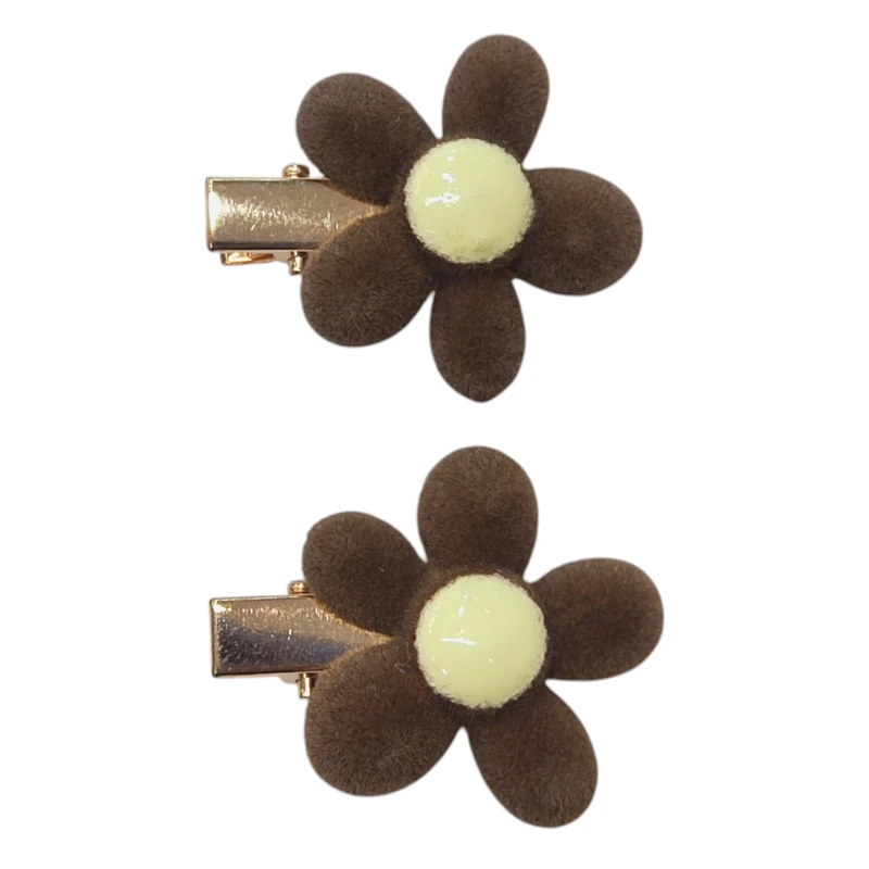 گیره مو دخترانه مدل انبری گل پنج پر کد ANBGOL01 بسته 2 عددی