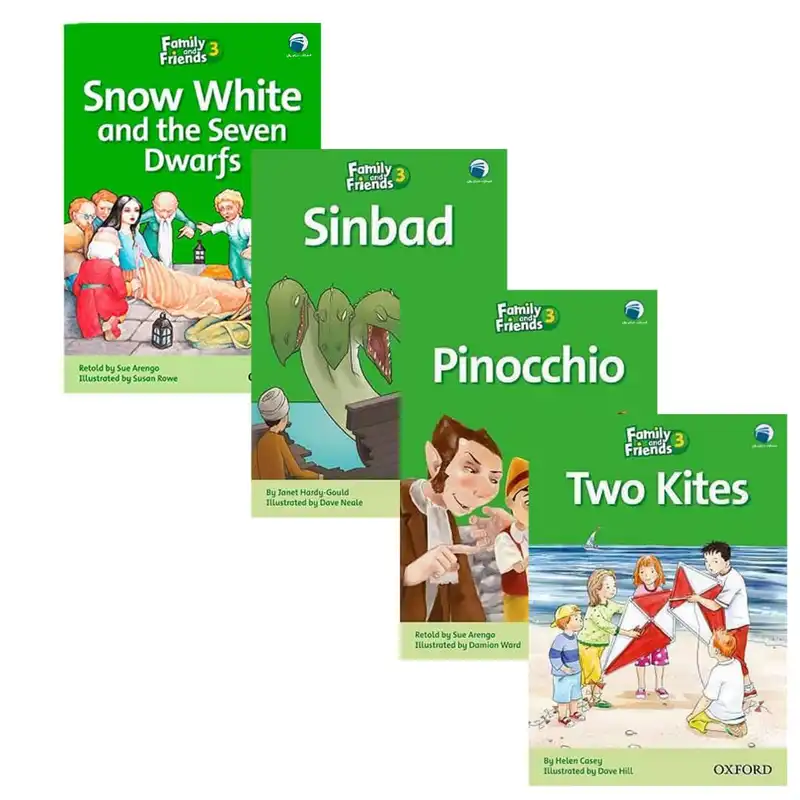 کتاب Story Family and Friends 3 اثر جمعی از نویسندگان انتشارات دنیای زبان 4 جلدی