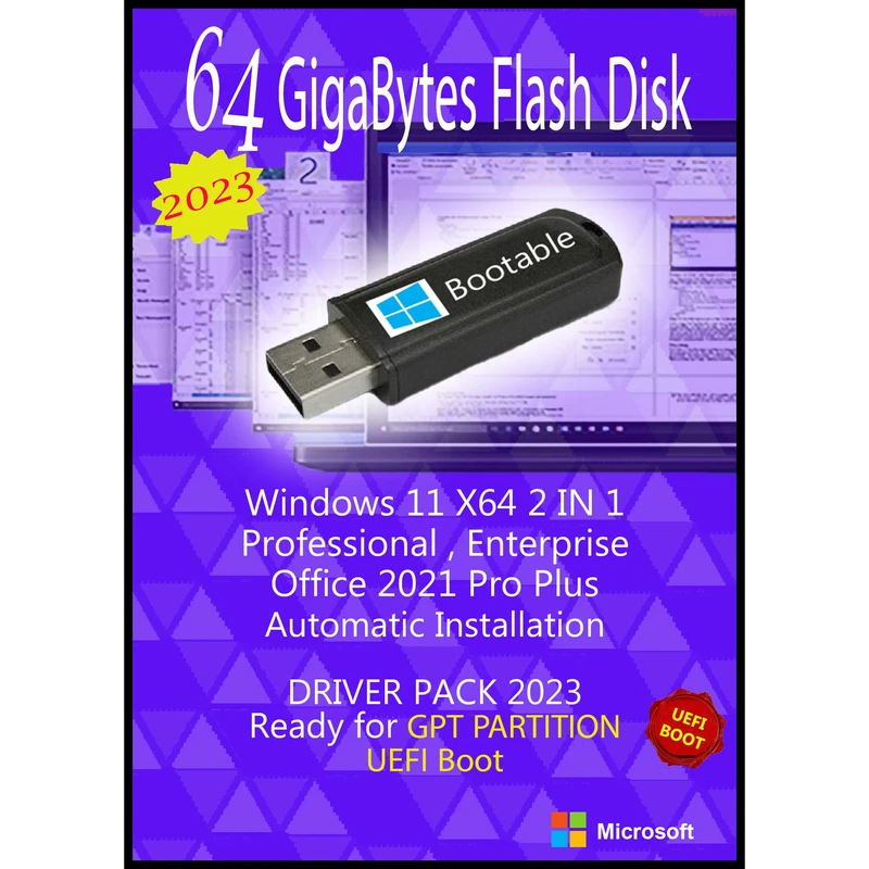 سیستم عامل Windows 11 Pro. Ent. X64 2023 UEFI - Office 2021 - Driver Pack نشر مایکروسافت