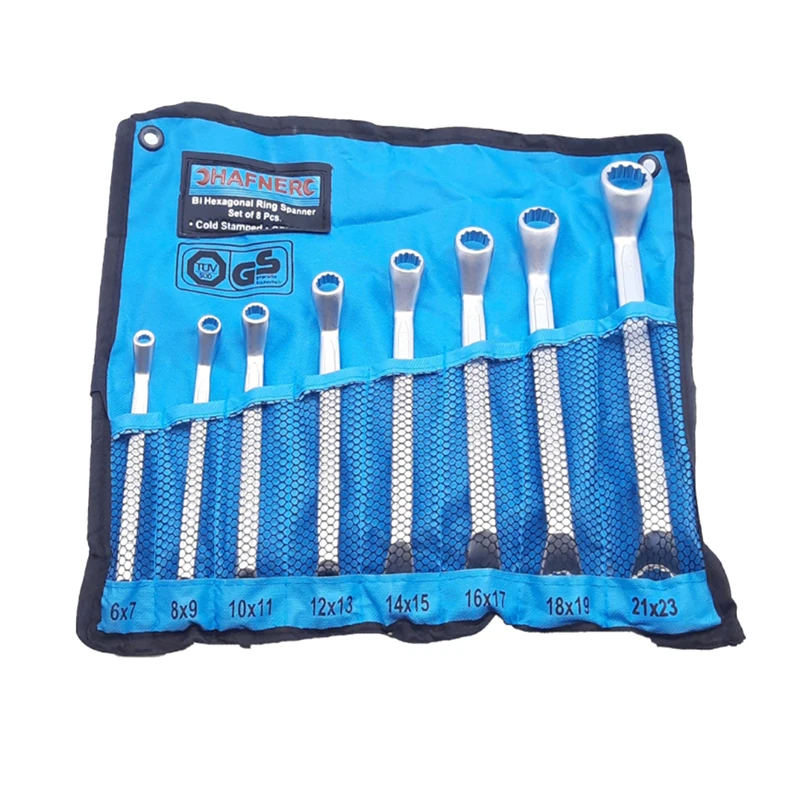 آچار دو سر رینگ هافنر مدل chrom vanadium 6-32 مجموعه 8 عددی