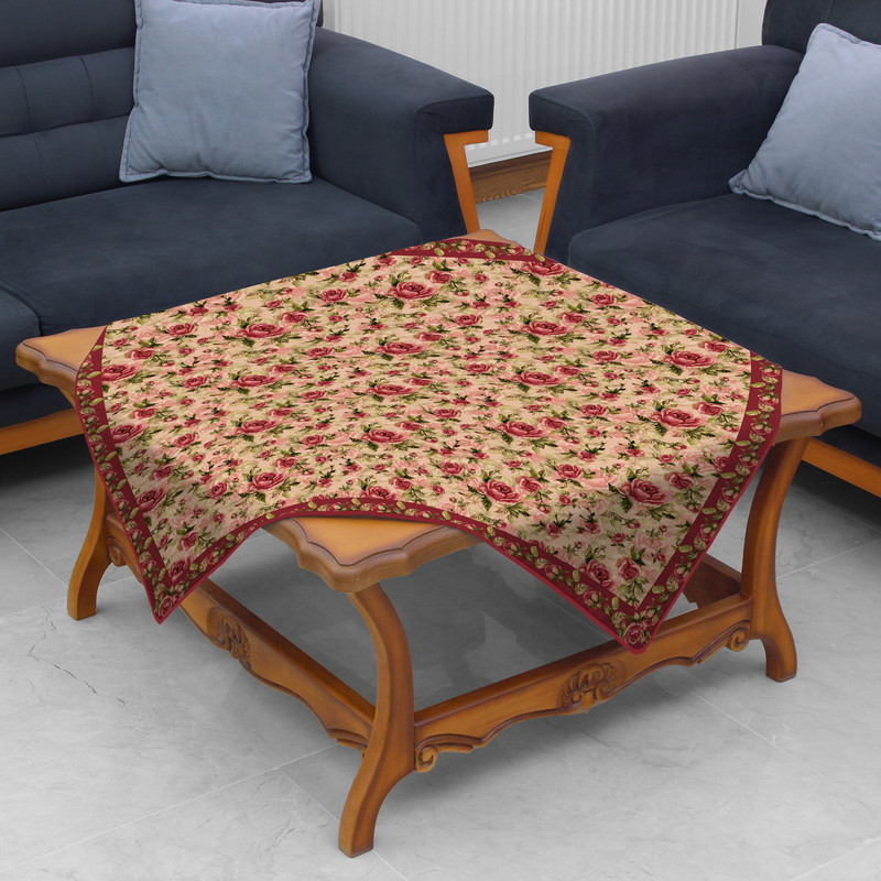 رومیزی طرح گل سرخ کد 958