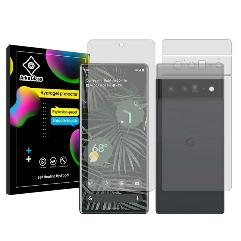 محافظ صفحه نمایش شفاف آرکا گلس مدل Tough مناسب برای گوشی موبایل گوگل Pixel 6 Pro به همراه محافظ پشت گوشی