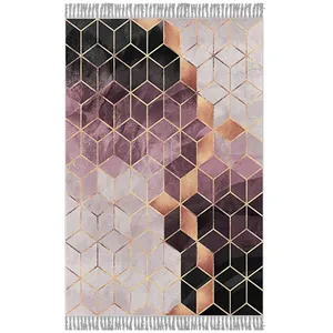 فرش پارچه ای هانوکس طرح هزار مکعب کد IFF.415.05