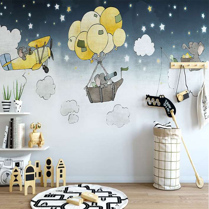 پوستر دیواری اتاق کودک مدل بالن بادکنکی فیل DVRF2525