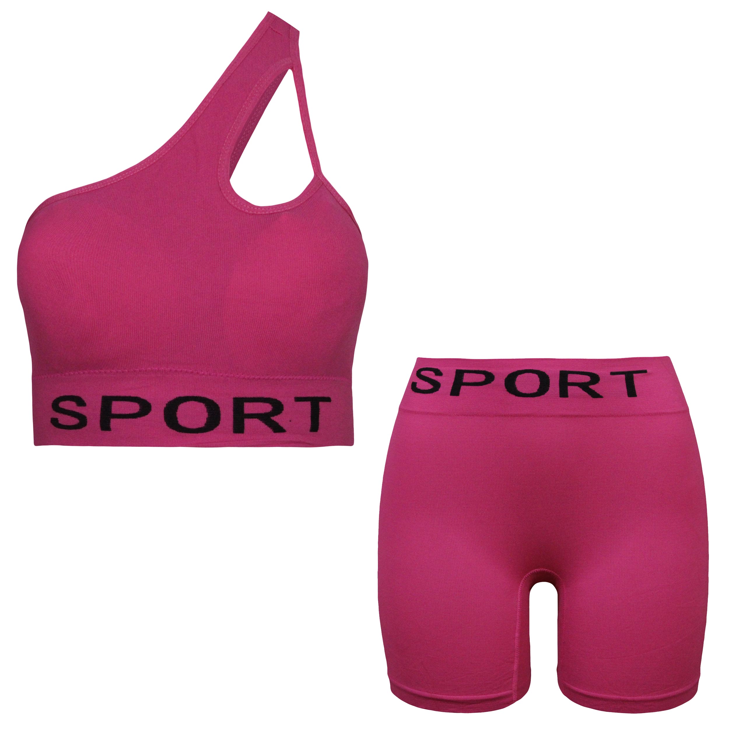 ست نیم تنه و شلوارک ورزشی زنانه ماییلدا مدل 4465 رنگ صورتی