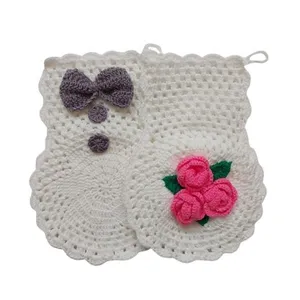 لیف حمام مدل گل و پاپیون طرح عروس و داماد