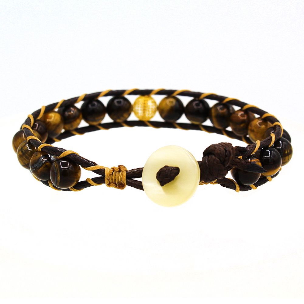 دستبند طلا 18 عیار مردانه رزالیا مدل چشم ببر کد BML-1 -  - 5