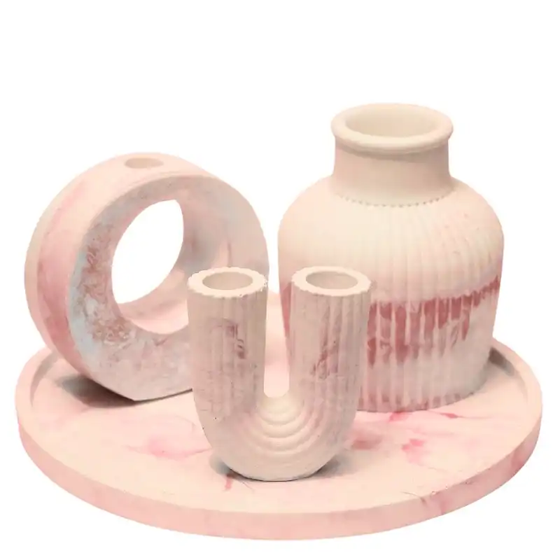 ست 4 تکه جاشمعی سنگی کد 53