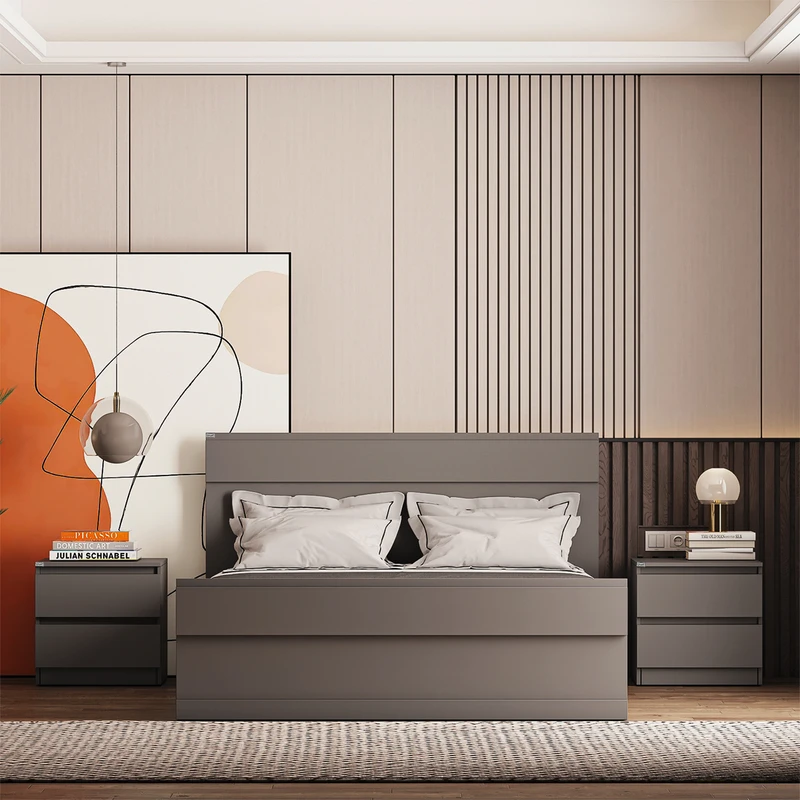 سرویس خواب دونفره اعیان مدل FH864 سایز 160x200 سانتی متر  مجموعه سه عددی