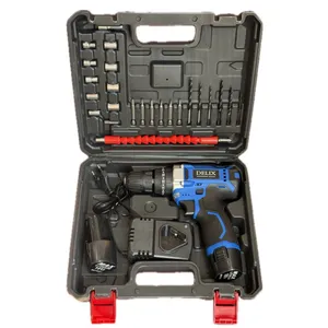 دریل پیچ گوشتی شارژی چکشی دلیکس مدل CHK18V مجموعه 45 عددی