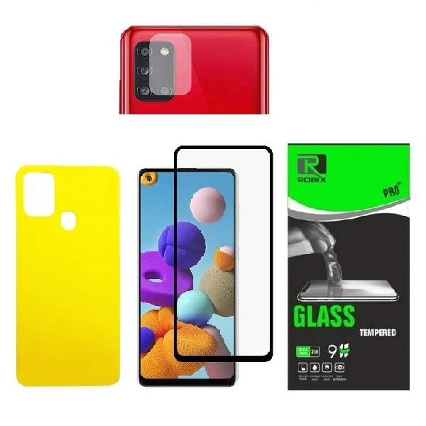 محافظ صفحه نمایش روبیکس مدل FL-A21s مناسب برای گوشی موبایل سامسونگ Galaxy A21s به همراه محافظ لنز دوربین و محافظ  پشت گوشی