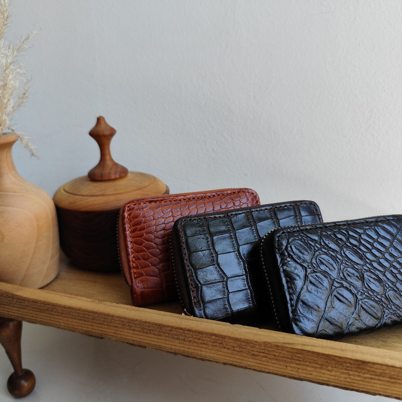 جاکارتی مدل چرم طبیعی طرح کروکودیل Sch-cr1