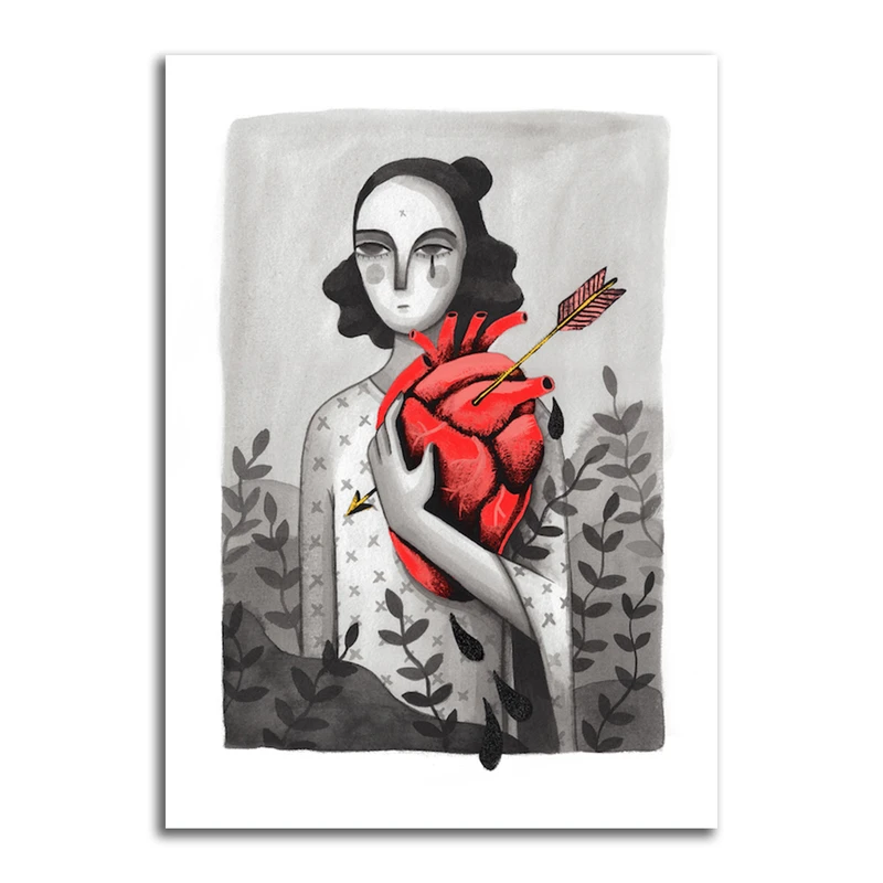 تابلو شاسی مدل نقاشی مدرن تلفیقی قلب کد 02127