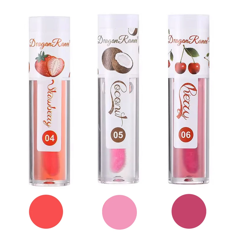 رژ لب مایع دراگون رانی مدل میوه شماره 02 مجموعه 3 عددی