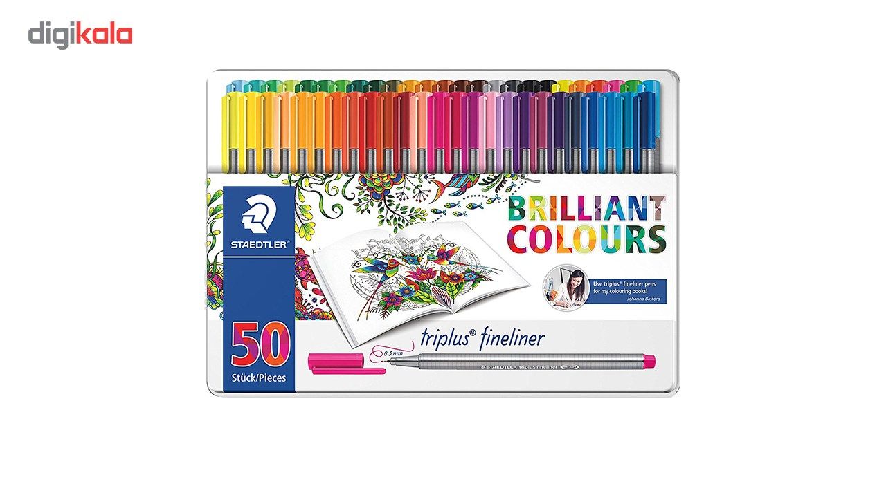 روان نویس 50 رنگ استدلر مدل Triplus Brilliant Colours طراحی Johanna Basford
