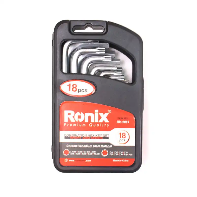 مجموعه 18 عددی آچار آلن و ستاره ای رونیکس مدل NIX-2051