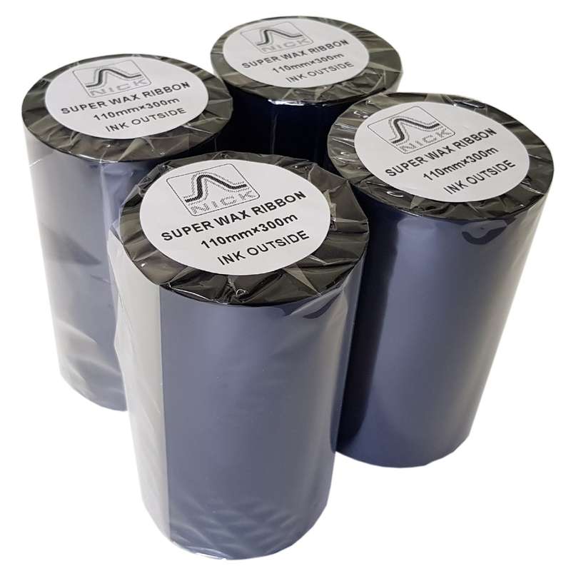 ریبون پرینتر لیبل زن نیک مدل Superwax 110mm x 300m بسته 4 عددی