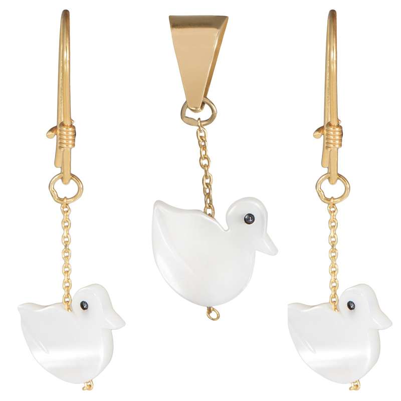 نیم ست طلا 18 عیار دخترانه مایا ماهک مدل MS0024