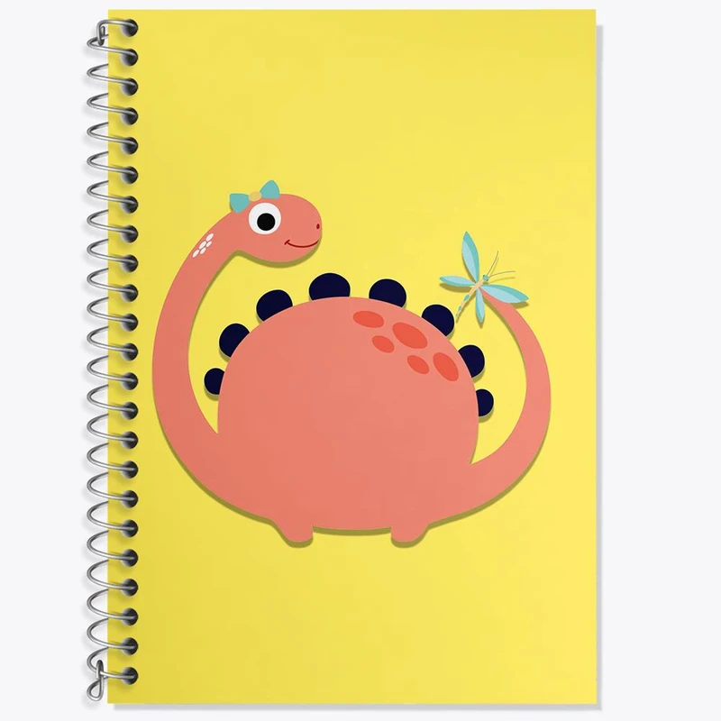 دفتر زبان 50 برگ خندالو مدل سه خط طرح دایناسور بامزه کد 29260