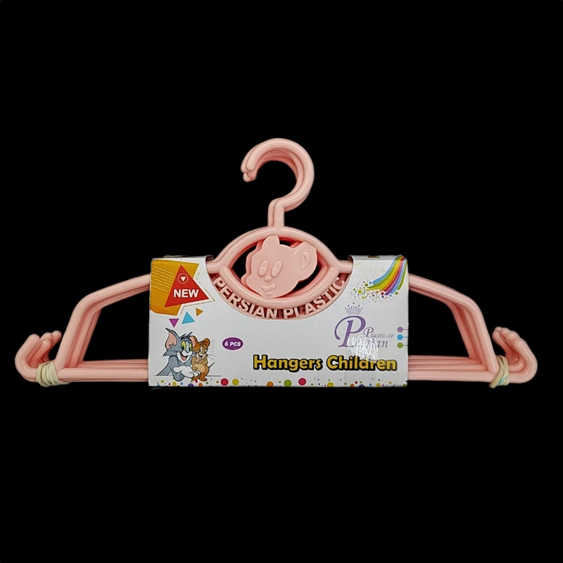 چوب لباسی پارسیان پلاستیک مدل تام و جری  بسته 6 عددی 