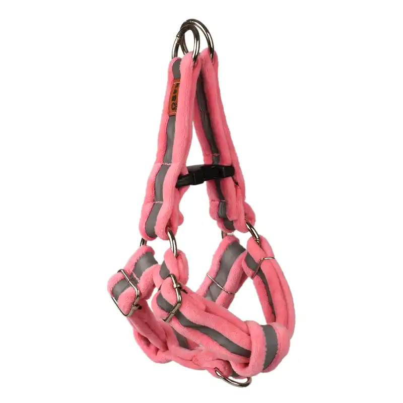 قلاده کتفی و گردنی و بند قلاده سگ طرح مخملی مدل شبرنگی کد m015