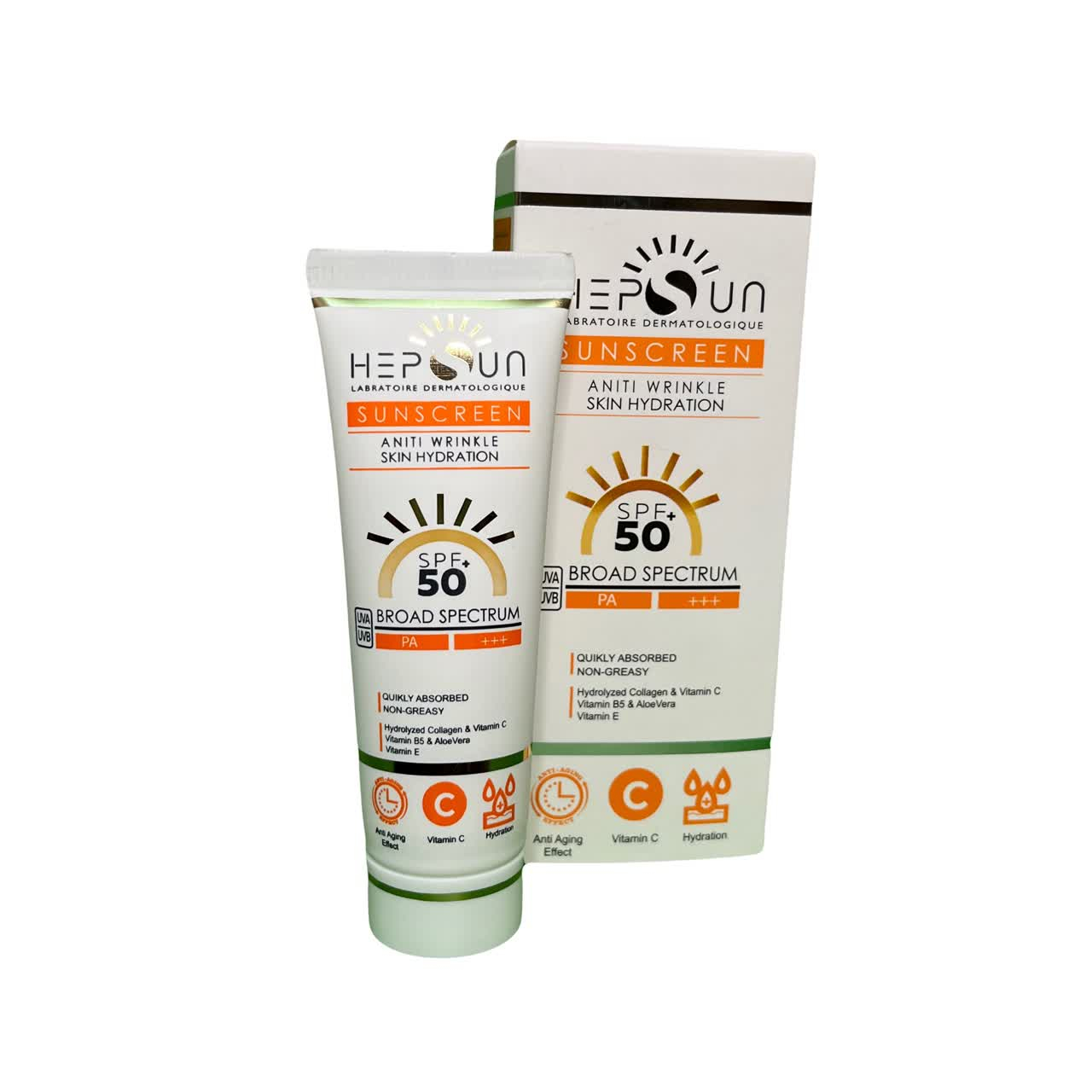 کرم ضد آفتاب بدون رنگ هپسان SPF 50 مدل فیوژن مناسب پوست های چرب حجم 50 میلی لیتر