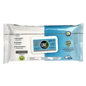 دستمال مرطوب آقایان یونی لد مدل Antibacterial Hygienic Perineal بسته 24 عددی