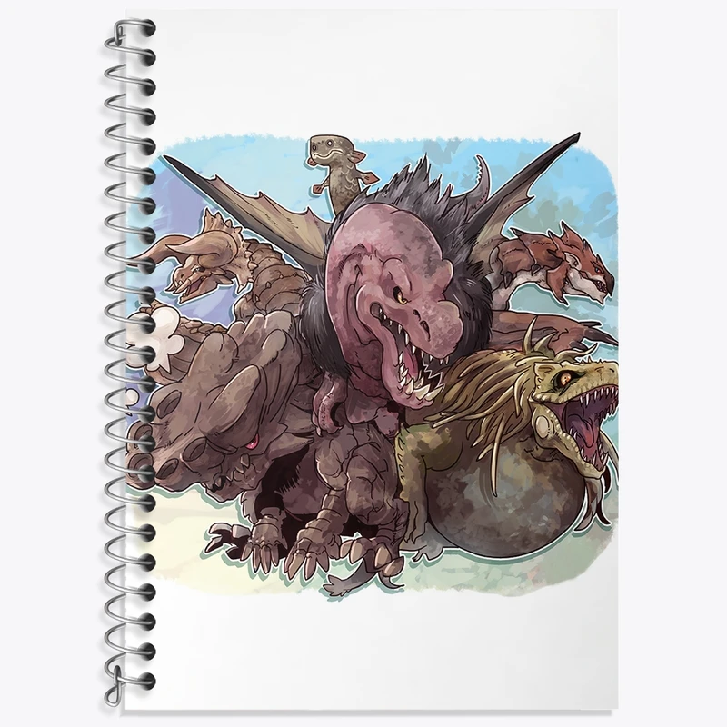 دفتر زبان 50 برگ خندالو مدل دو خط طرح بازی شکارچی هیولا (Monster Hunter) کد 33247