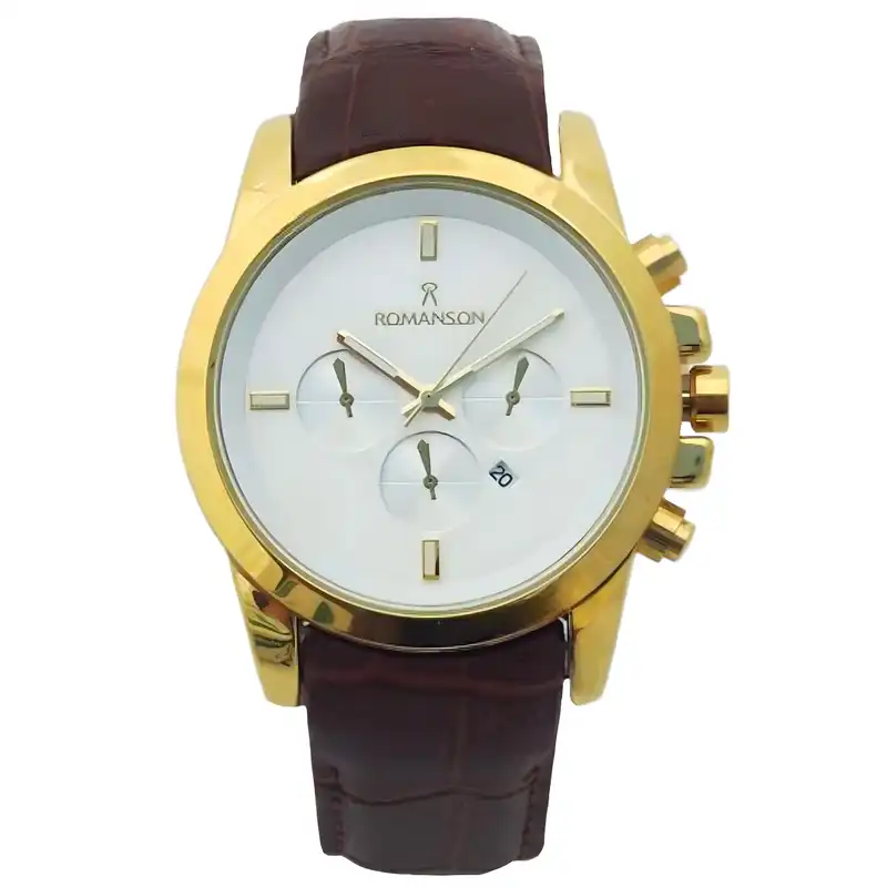 ساعت مچی عقربهای مردانه رومانسون مدل سه موتور فعال کورنوگراف بند چرمی