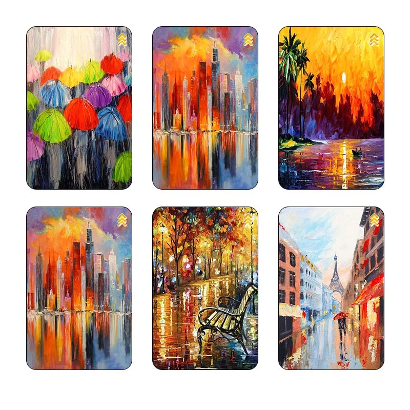 استيکر کارت کارنيکا طرح نقاشی‌های آبرنگی Watercolor Paintings کد 94289 مجموعه 6 عددی