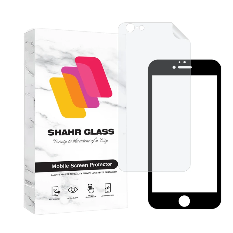 محافظ صفحه نمایش شفاف شهر گلس مدل CERAMINANOSH مناسب برای گوشی موبایل اپل iPhone 6s / 6  به همراه محافظ پشت گوشی