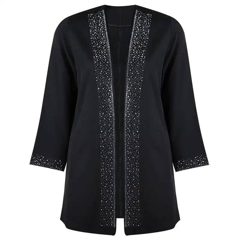 مانتو زنانه مدل مازراتی نگین دار رنگ مشکی