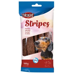 غذای تشويقي سگ تريكسي مدل stripes گوشت گاو وزن 100گرم