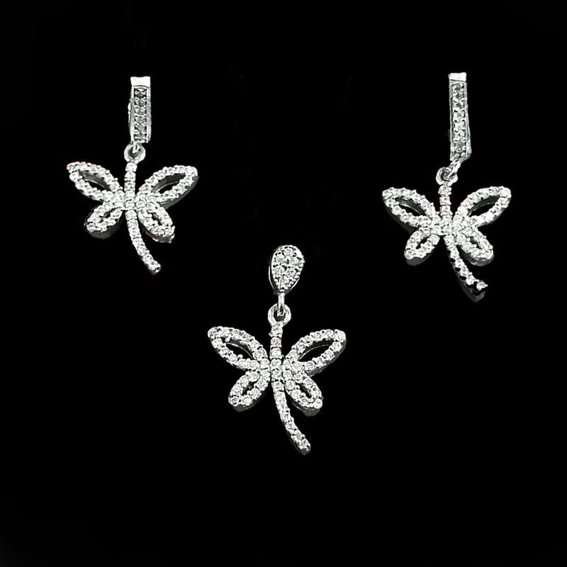 نیم ست نقره زنانه مدل سنجاقک کد NS9020