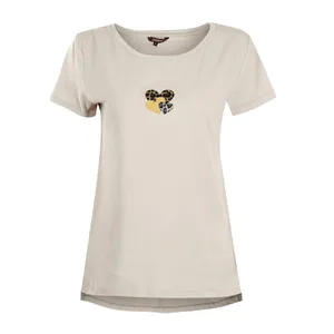 تی شرت آستین کوتاه زنانه جوتی جینز مدل یقه گرد کد 1551220 رنگ کرم روشن