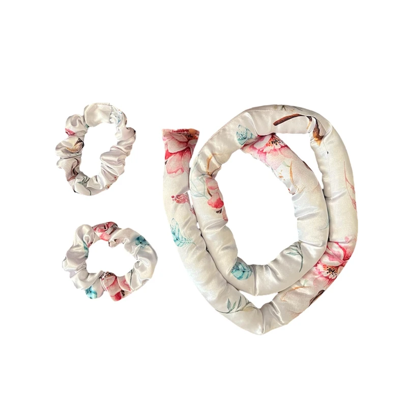 بیگودی مدل کرلی روبان ساتن کد 04  به همراه کش مو بسته ۳ عددی