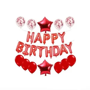 بادکنک آرایی پارتی لند تهران مدل  happy birthday کد 9006 مجموعه 25 عددی