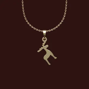 گردنبند طلا 18 عیار زنانه مدوپد مدل گوزن کد W2-1-1139